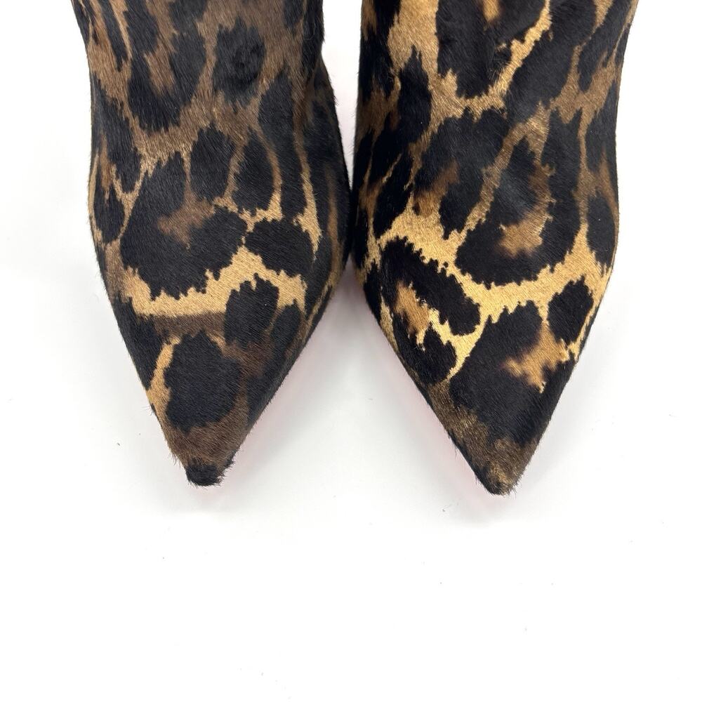 NEW Christian Louboutin Astrilarge Botta 100 Leopard Print Pointed Toe Boots 36 - Picture 6 of 8